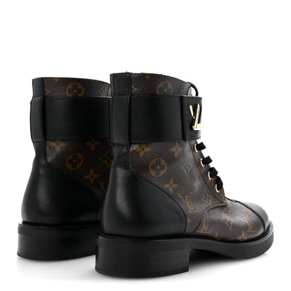 Calfskin Monogram Wonderland Flat Ranger Boots 41 Black