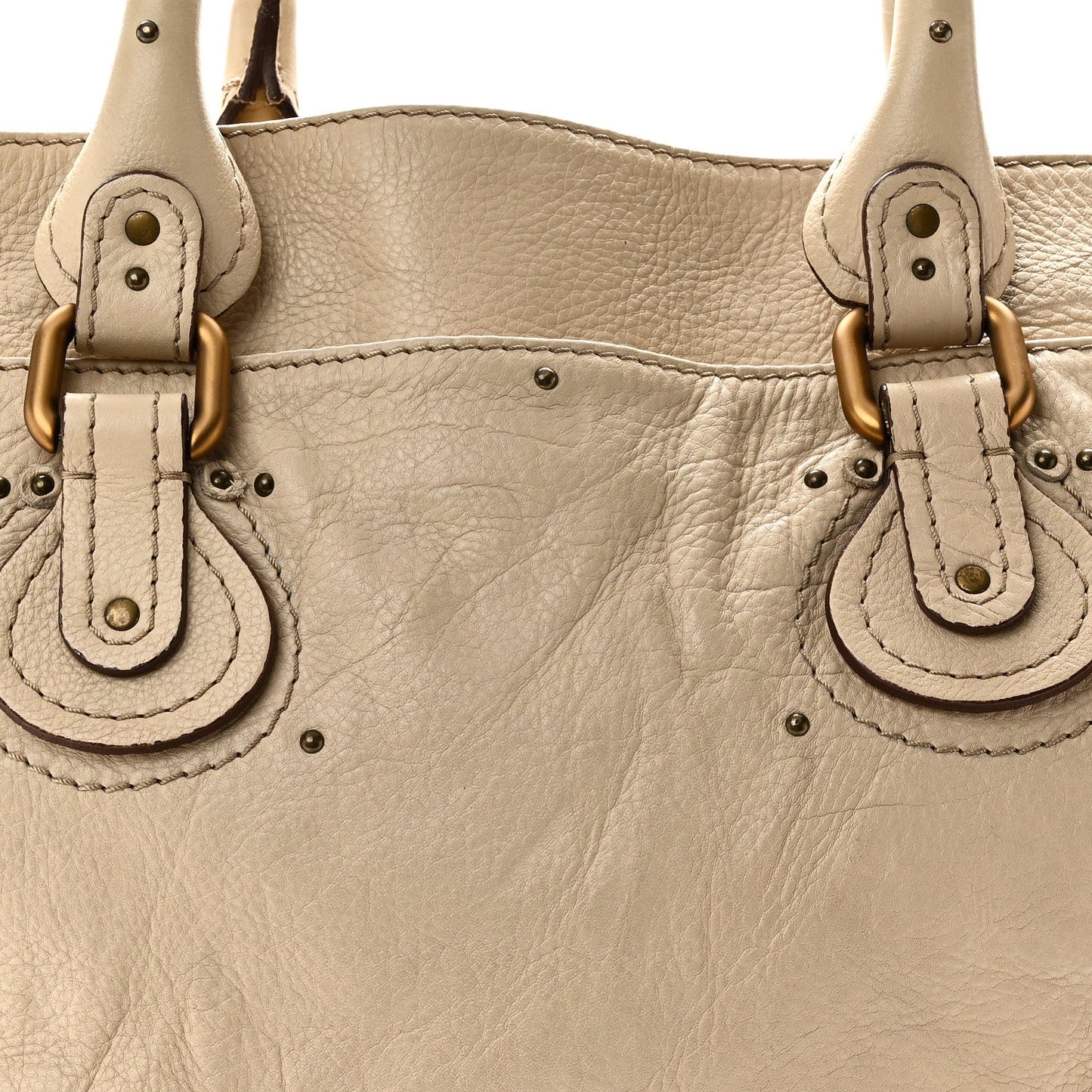 Grained Calfskin Paddington Shopping Tote Beige