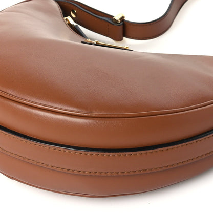 Soft Calfskin Arque Shoulder Bag  Cognac