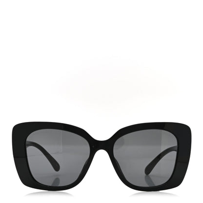 Acetate Strass Square Sunglasses 5422-B-A Black White