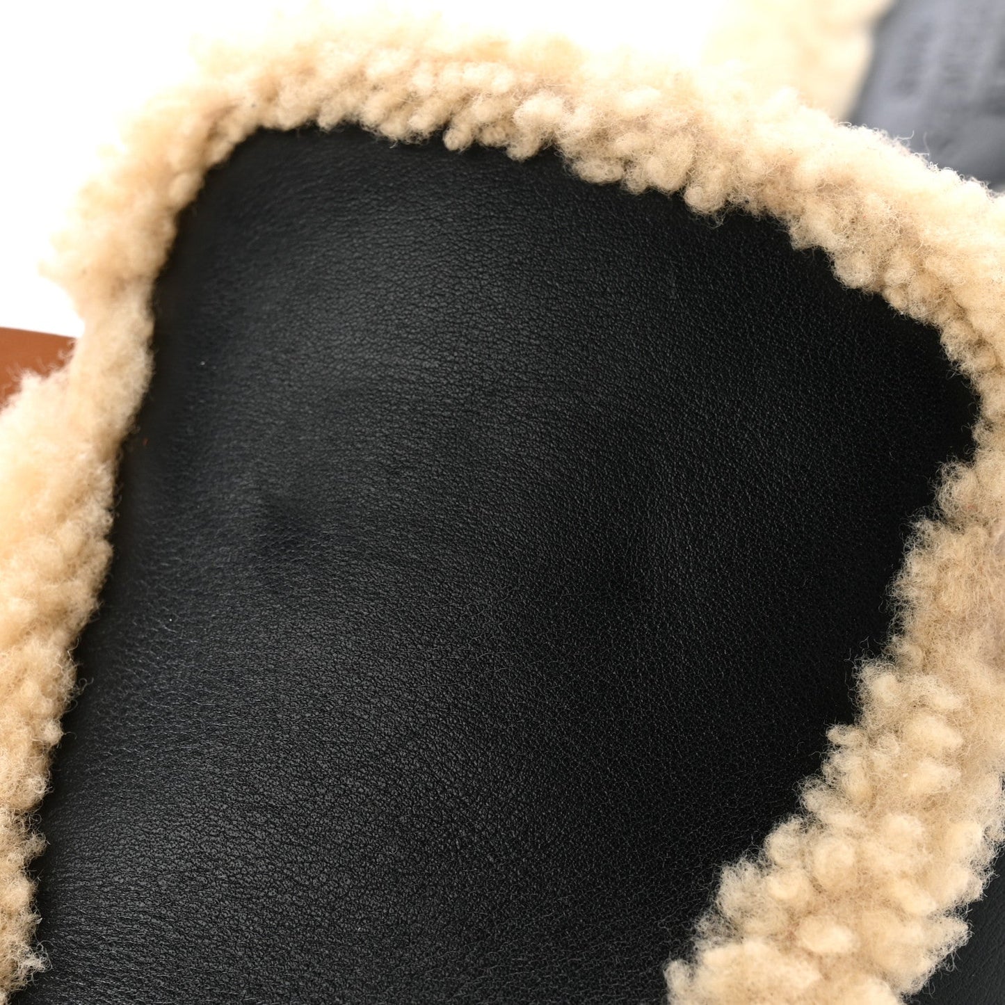 Shearling Calfskin Womens Oz Mules 40.5 Naturel Black