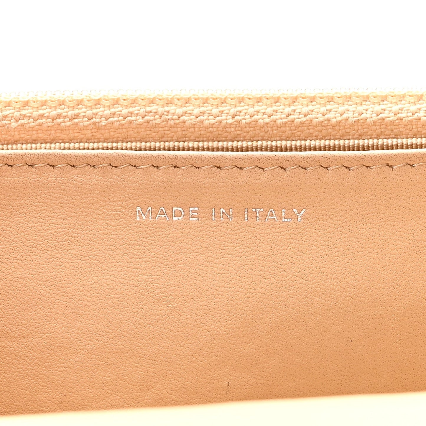 Lambskin Quilted Wallet On Chain WOC Beige