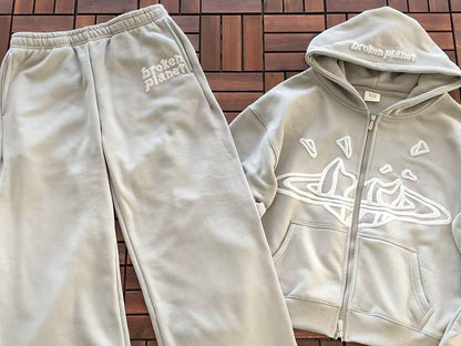 ￥~TOP 169 PANTS 119 BROKEN PLANET HOODIE TROUSERS FLEECE