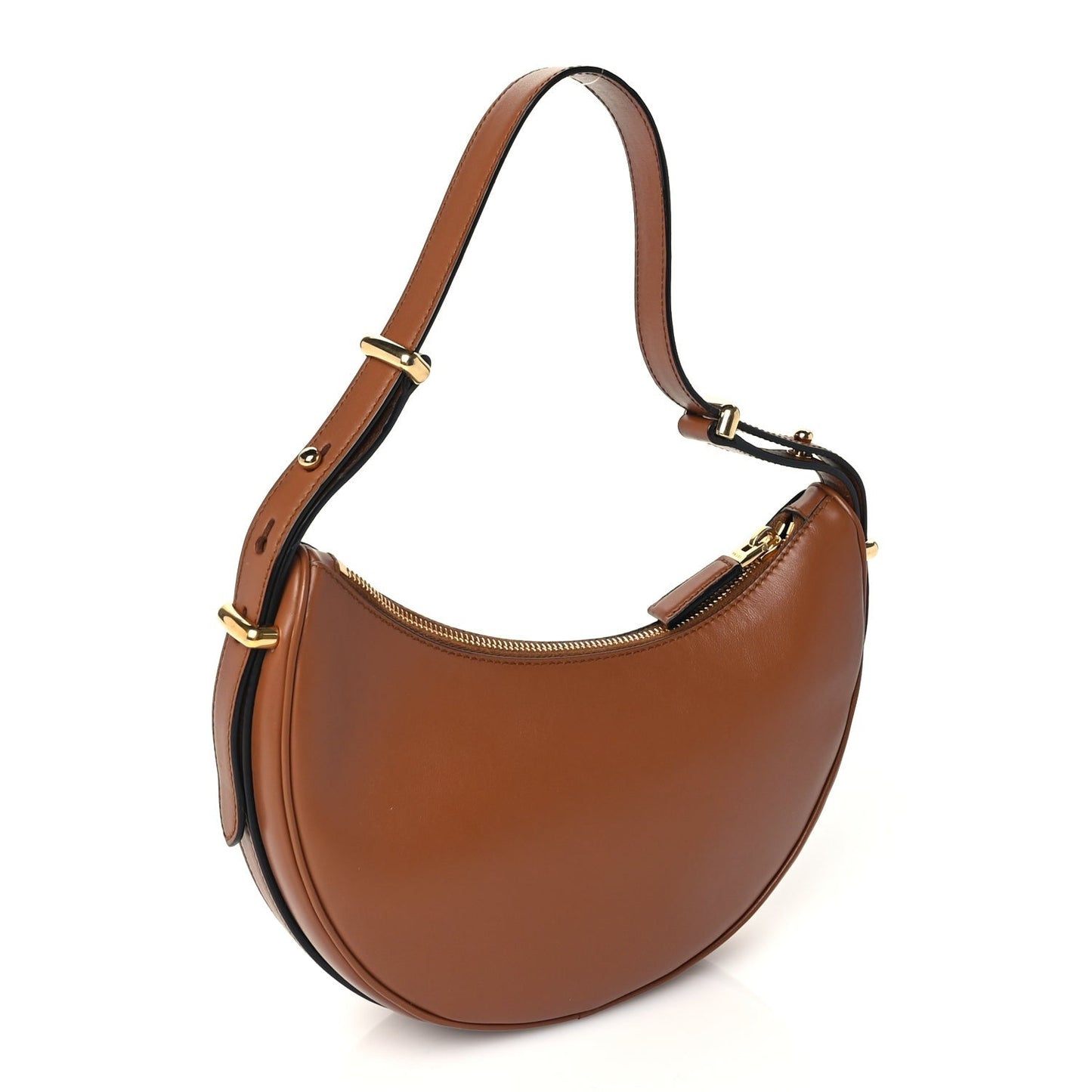 Soft Calfskin Arque Shoulder Bag  Cognac