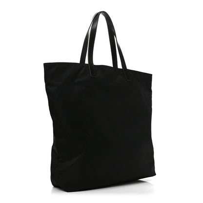 Tessuto Nylon Soft Calfskin Tote Black