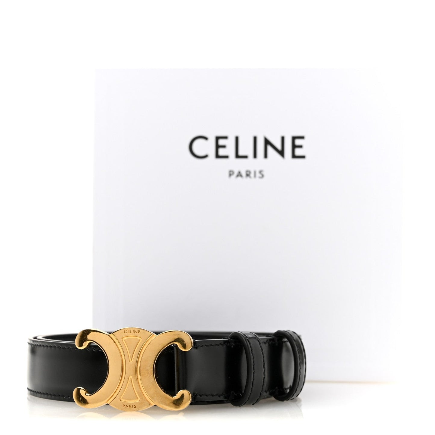 Box Calfskin Medium 25mm Triomphe 80 32 Belt Black