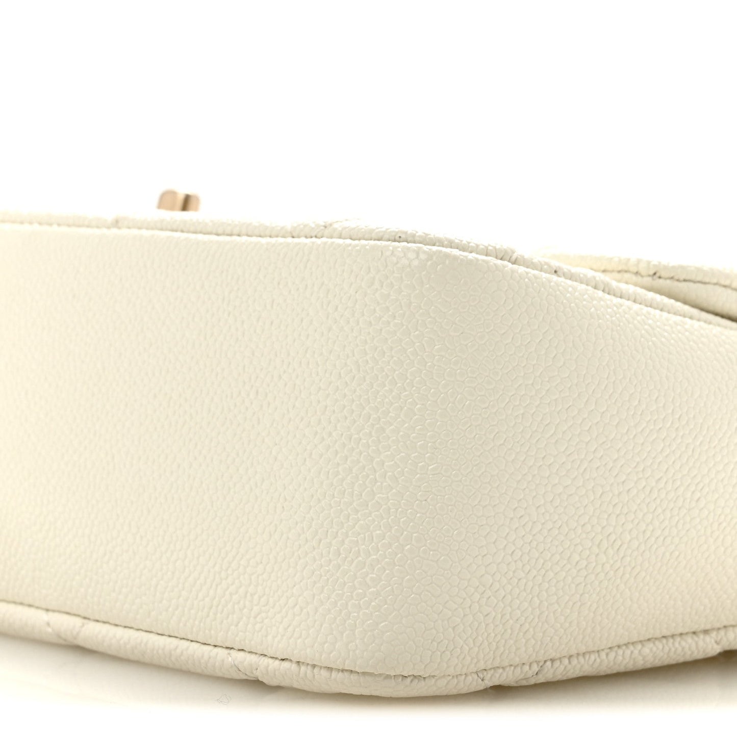 Shiny Caviar Quilted Large Chain Melody Flap White