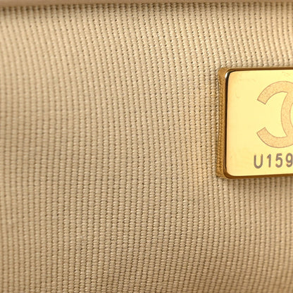 Lambskin Quilted Large Chanel 19 Flap Beige