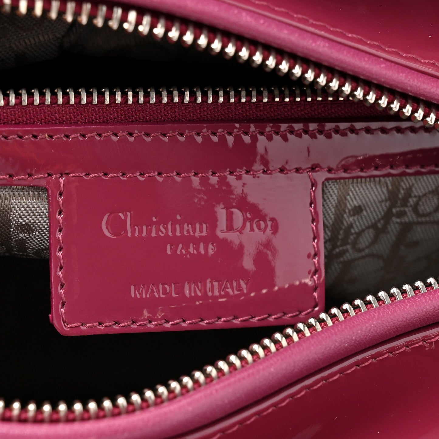 Patent Cannage Medium Lady Dior Dark Pink