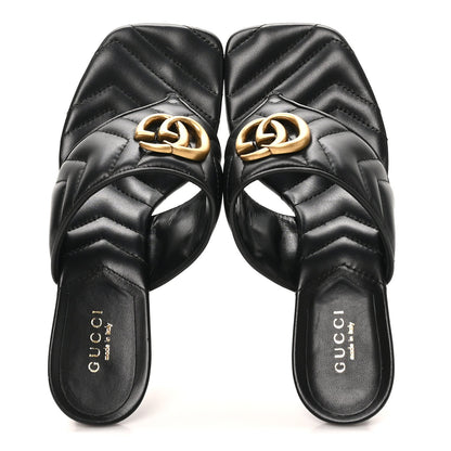 Nappa Charlotte Double G Marmont Thong Pumps 35 Black 35 Mystic White