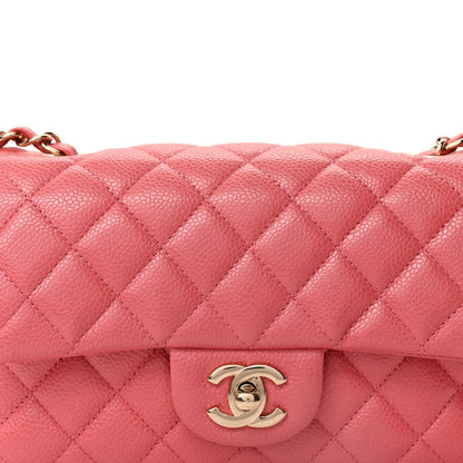 Caviar Quilted Mini Rectangular Flap Dark Pink