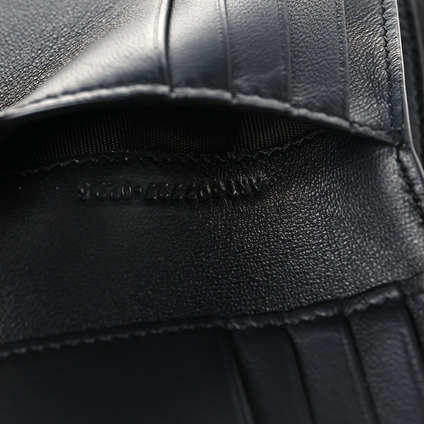 Calfskin Crocodile Embossed Tiny Cassandre East West Wallet Black