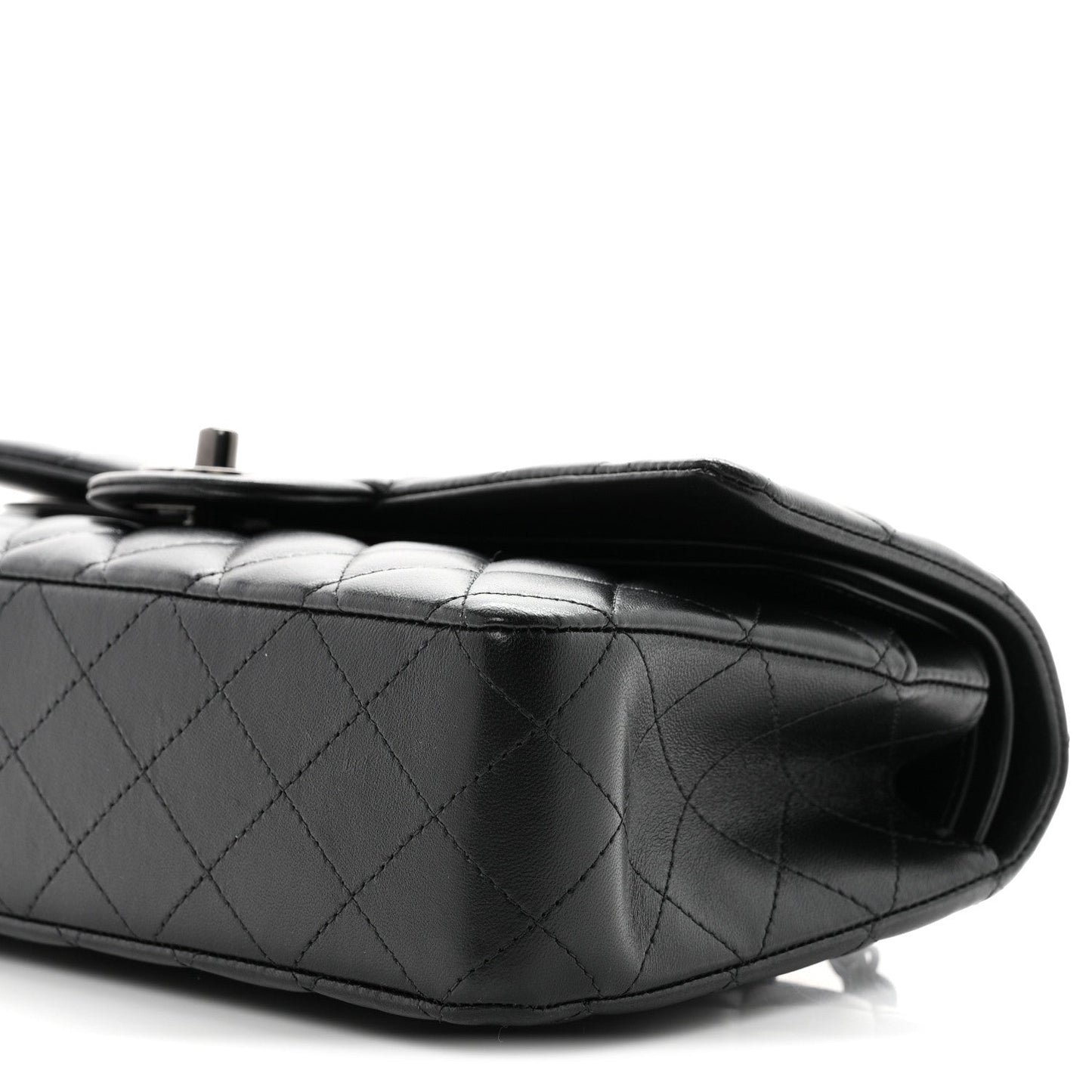 Lambskin Quilted Medium Double Flap So Black