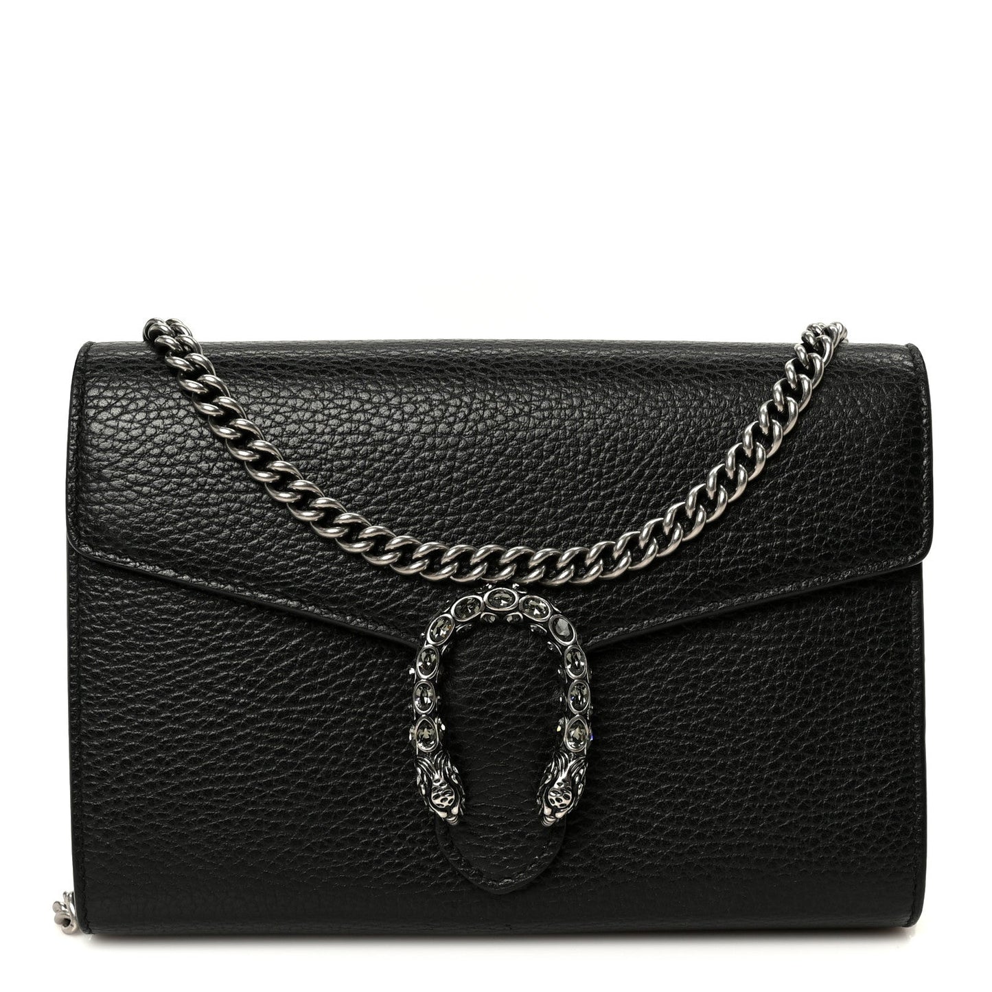 Calfskin Mini Dionysus Chain Wallet Black