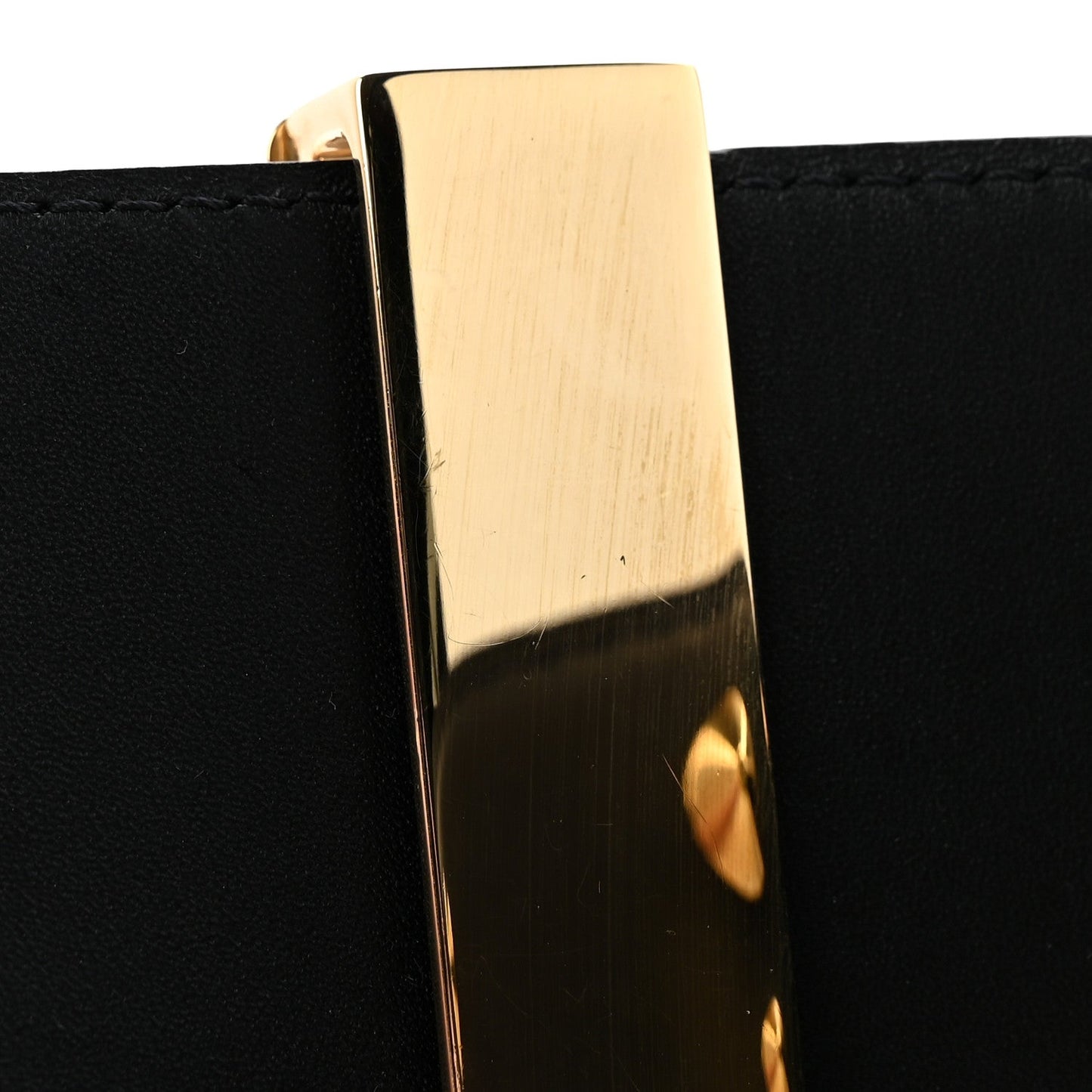 Calfskin LV Initiales Clous Belt 75 30 Black Gold