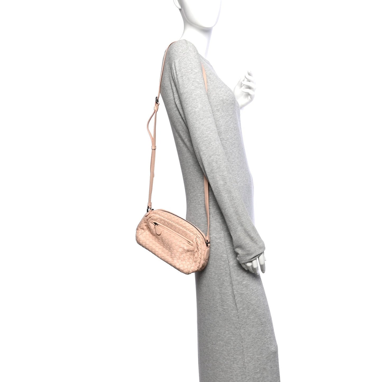 Nappa Intrecciato Crossbody Flamingo