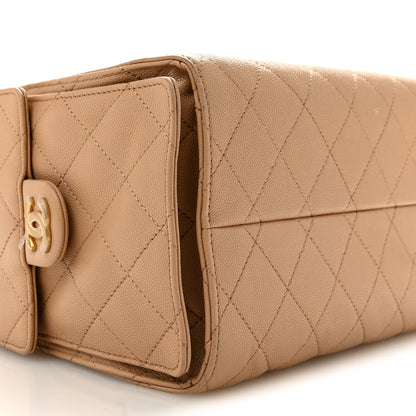 Caviar Quilted Small Chanel 25 Handbag Beige