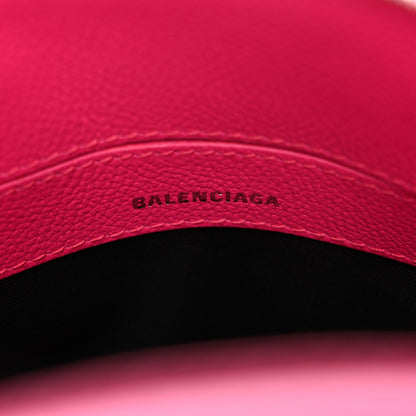 Signature Grained Calfskin Logo XXS Ville Top Handle Bag Fuchsia