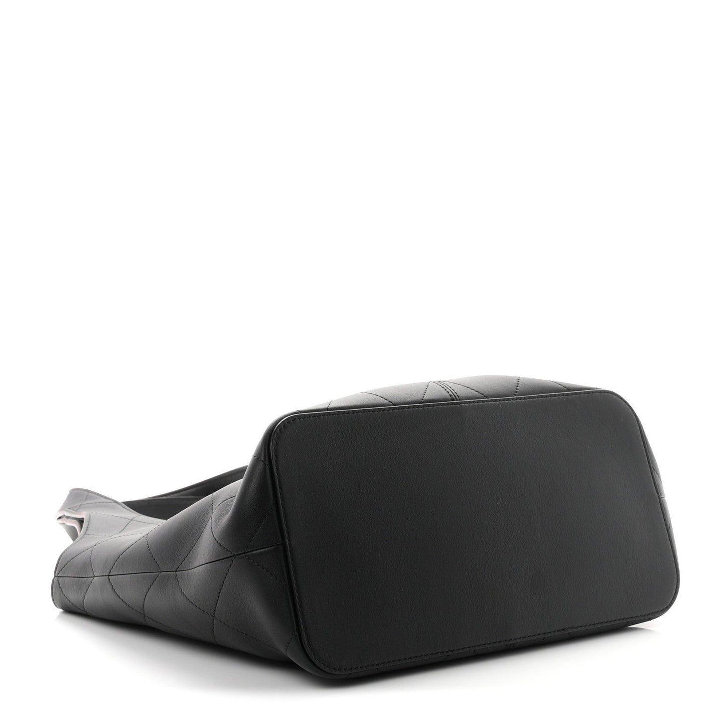Calfskin Quilted Medium Shopping Bag Black