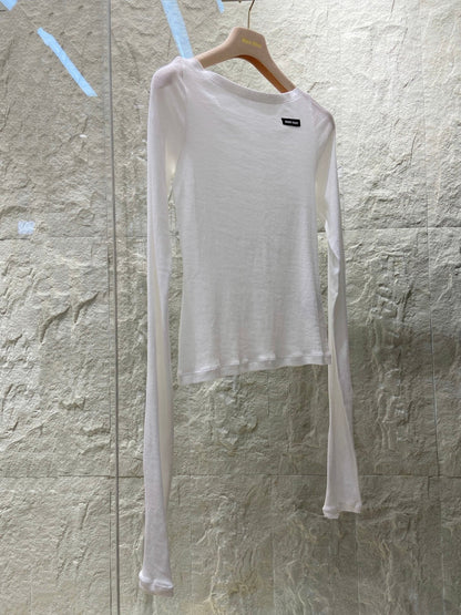 OFF SHOULDER LOGO T SHIRT 25S IN KATUN 266105
