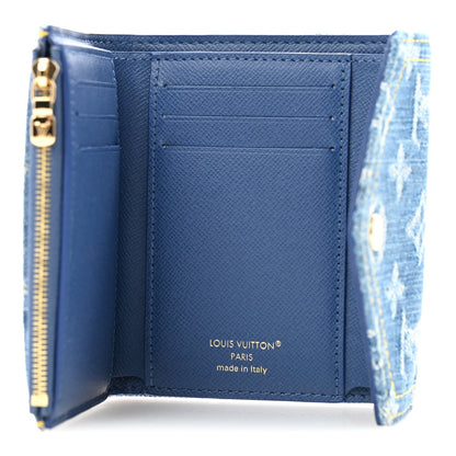 Denim Monogram Jacquard Victorine Wallet Blue