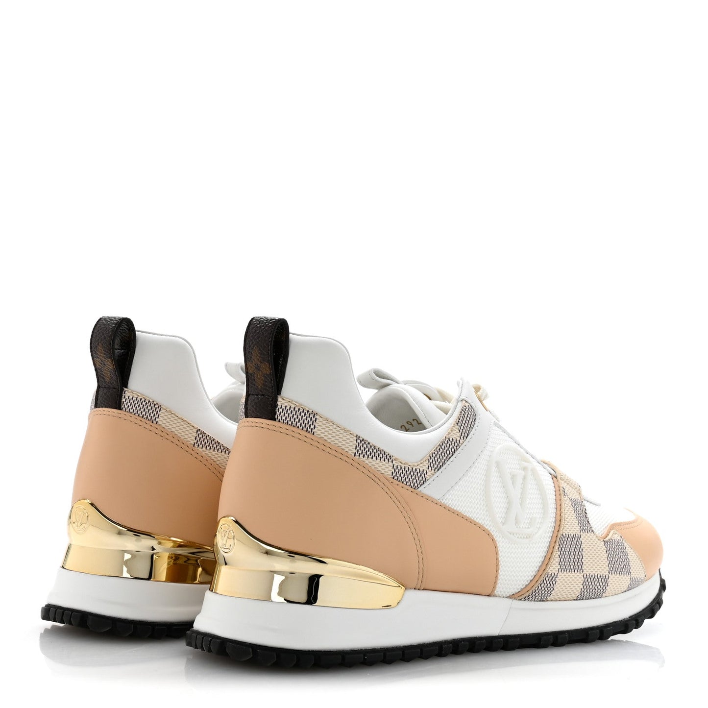 Calfskin Damier Azur Run Away Sneakers 37 White