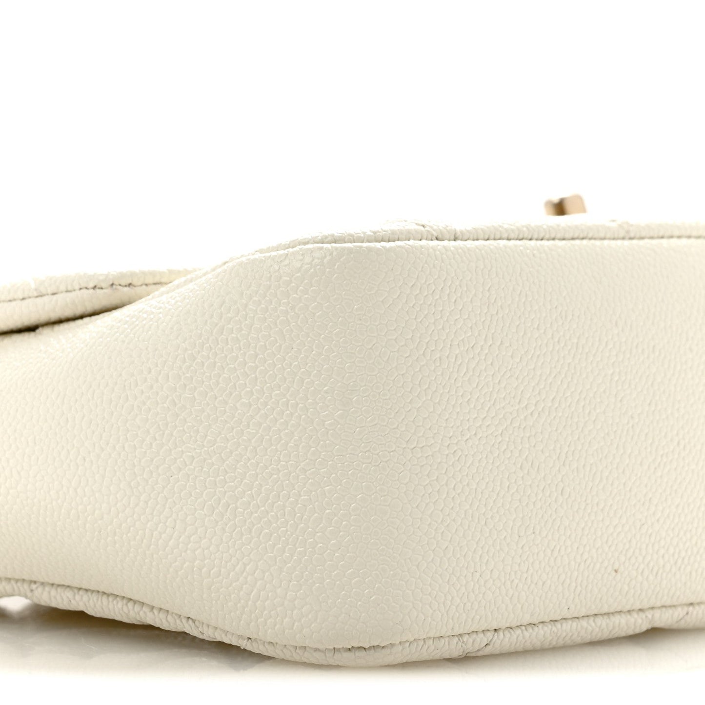 Shiny Caviar Quilted Large Chain Melody Flap White