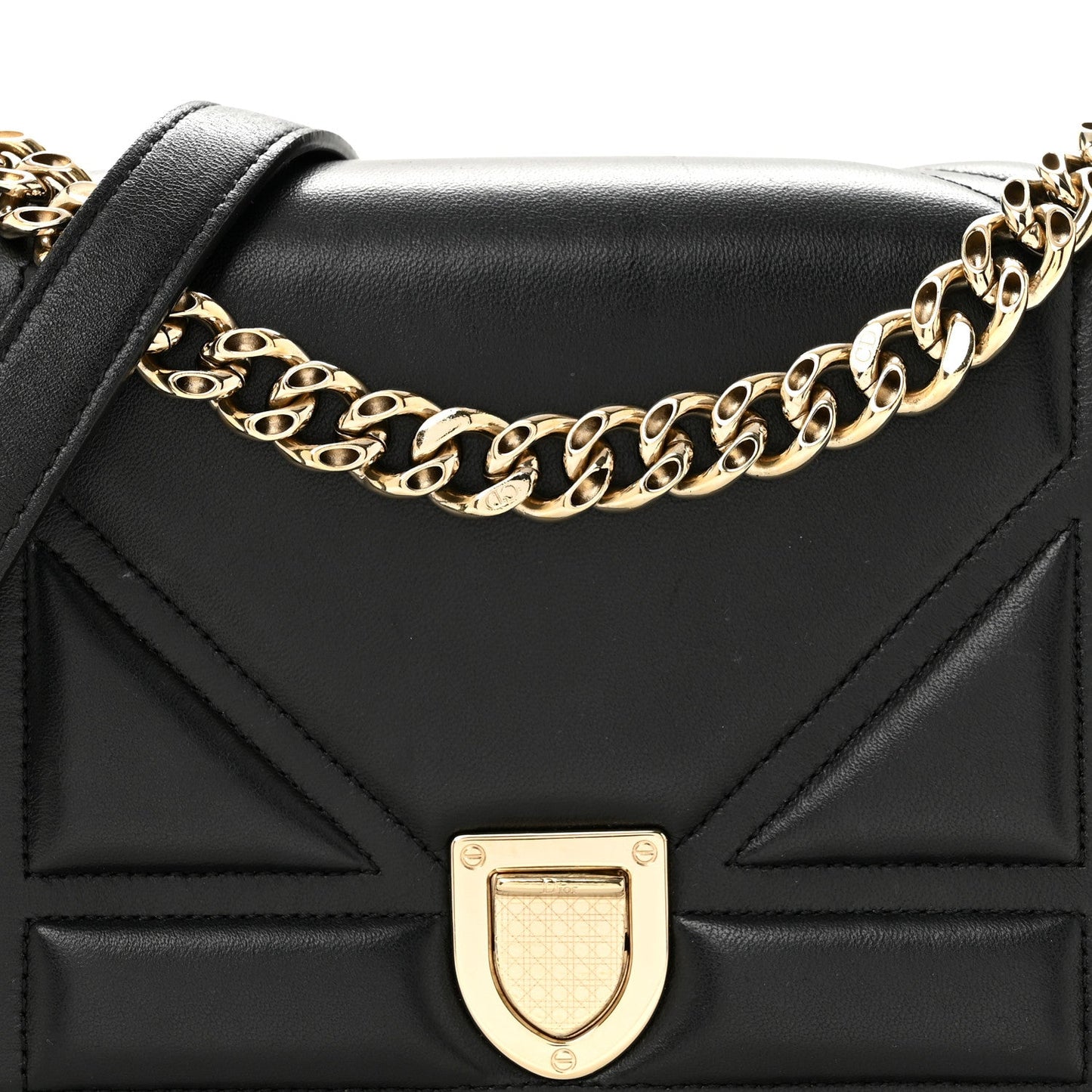 Calfskin Small Diorama Flap Bag Black