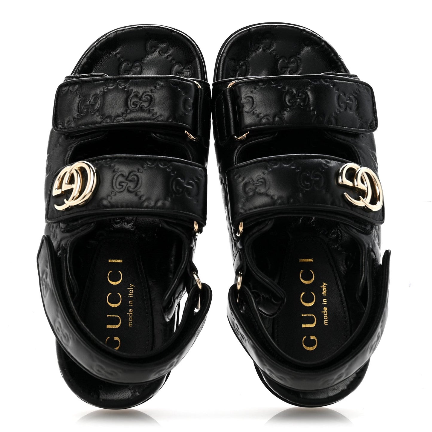 Guccissima GG Embossed Womens Sandals 36 Black