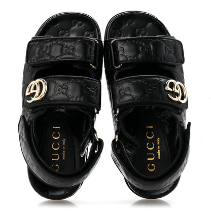 Guccissima GG Embossed Womens Sandals 36 Black