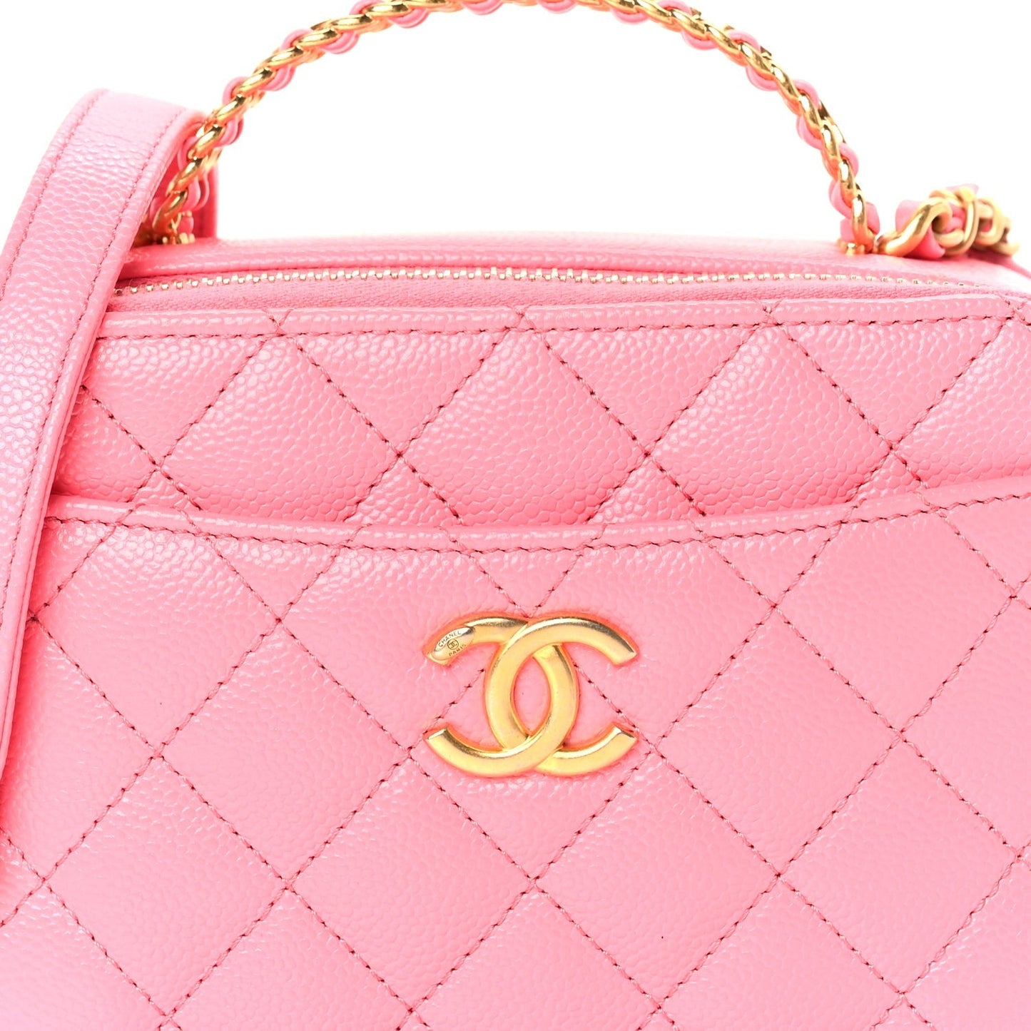 Caviar Quilted Pick Me Up Mini Vanity Case  Pink