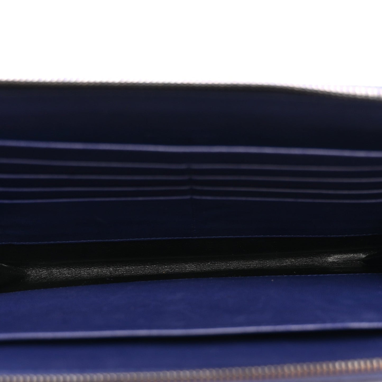 Nappa Intrecciato Flat Zip Pouch Navy