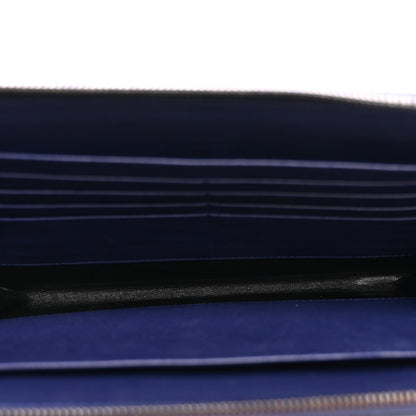 Nappa Intrecciato Flat Zip Pouch Navy