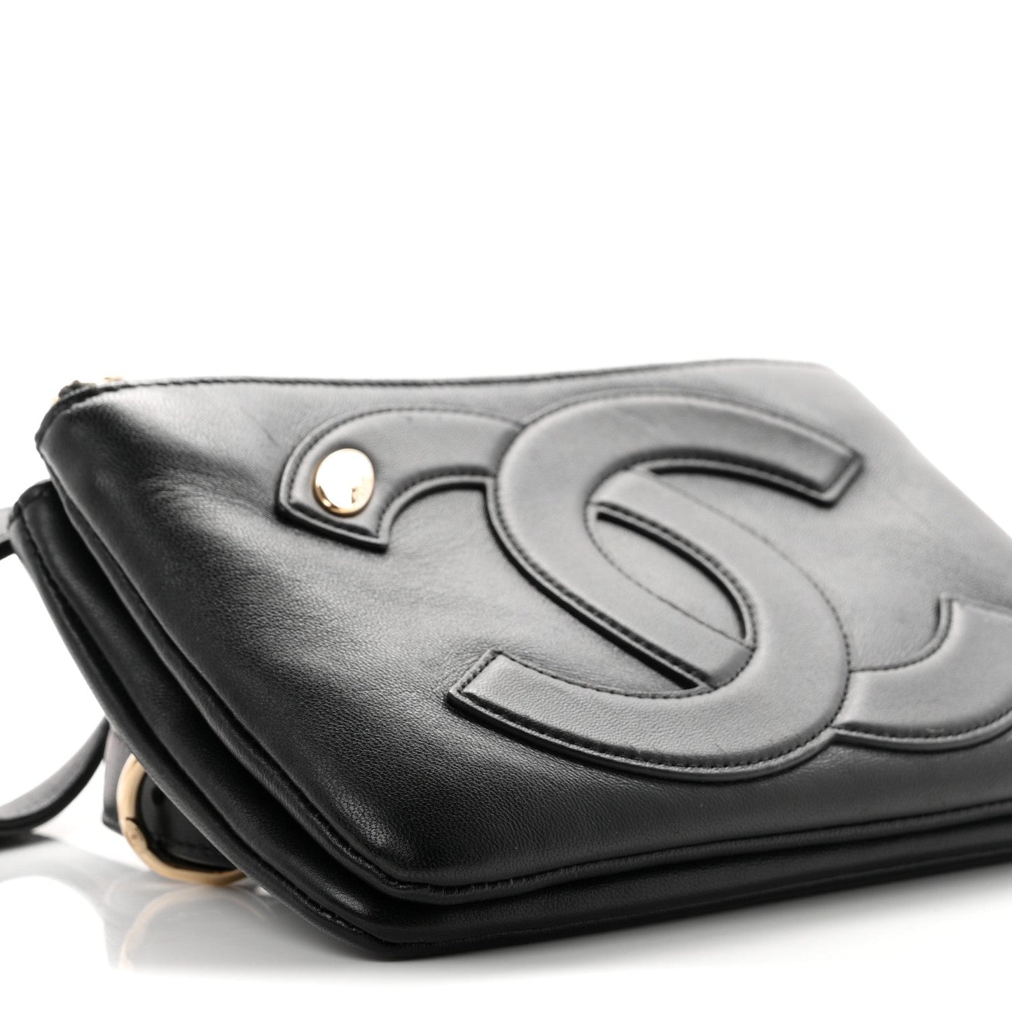 Lambskin CC Mania Waist Belt Bag Black