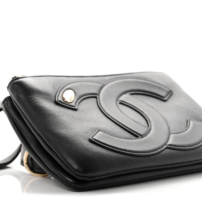 Lambskin CC Mania Waist Belt Bag Black