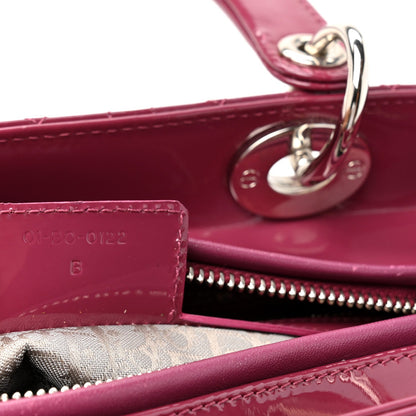 Patent Cannage Medium Lady Dior Dark Pink