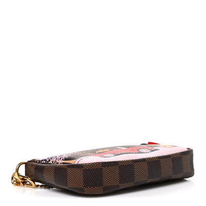 Damier Ebene 2019 Christmas Animation Mini Pochette Accessories Red