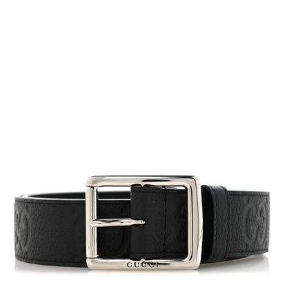 Piuma Calfskin Jumbo GG Embossed 35mm Belt 80 32 Black