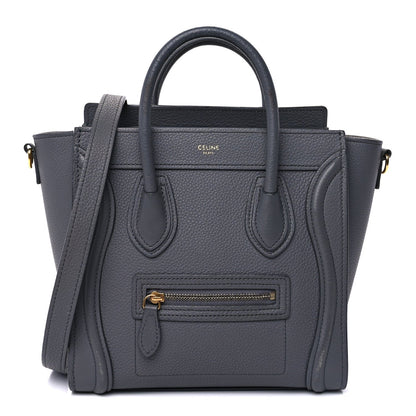 Baby Drummed Calfskin Nano Luggage  Kohl