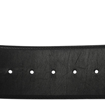 Calfskin LV Initiales Clous Belt 75 30 Black Gold
