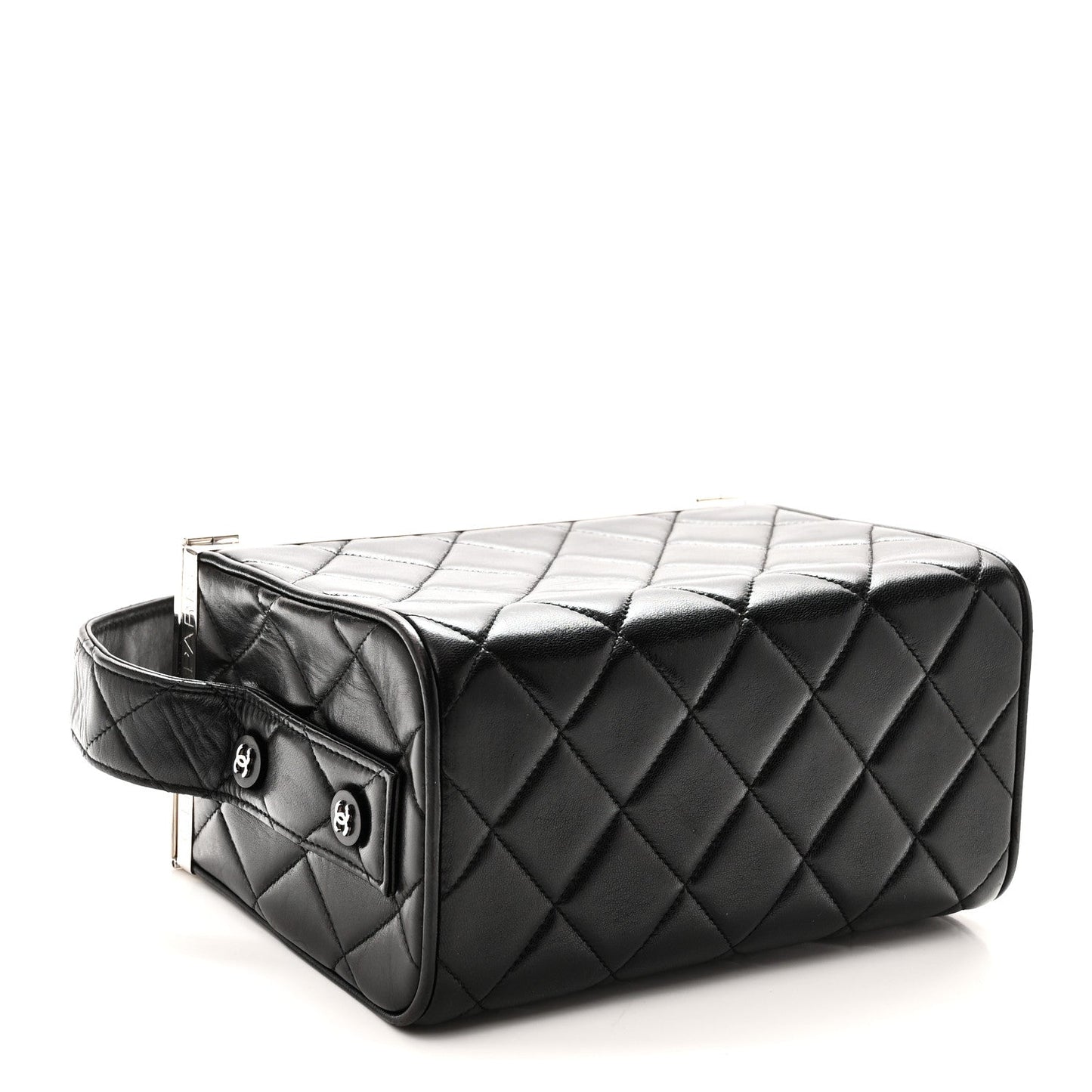 Lambskin Quilted Box Bag Black