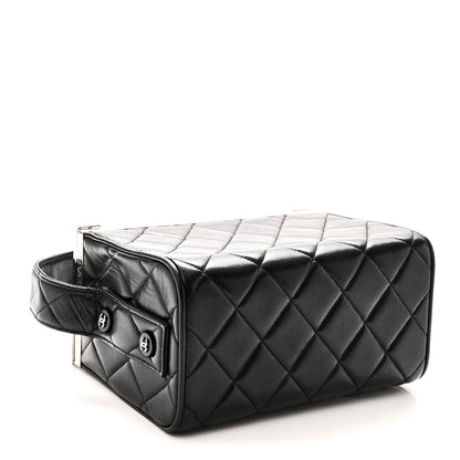 Lambskin Quilted Box Bag Black