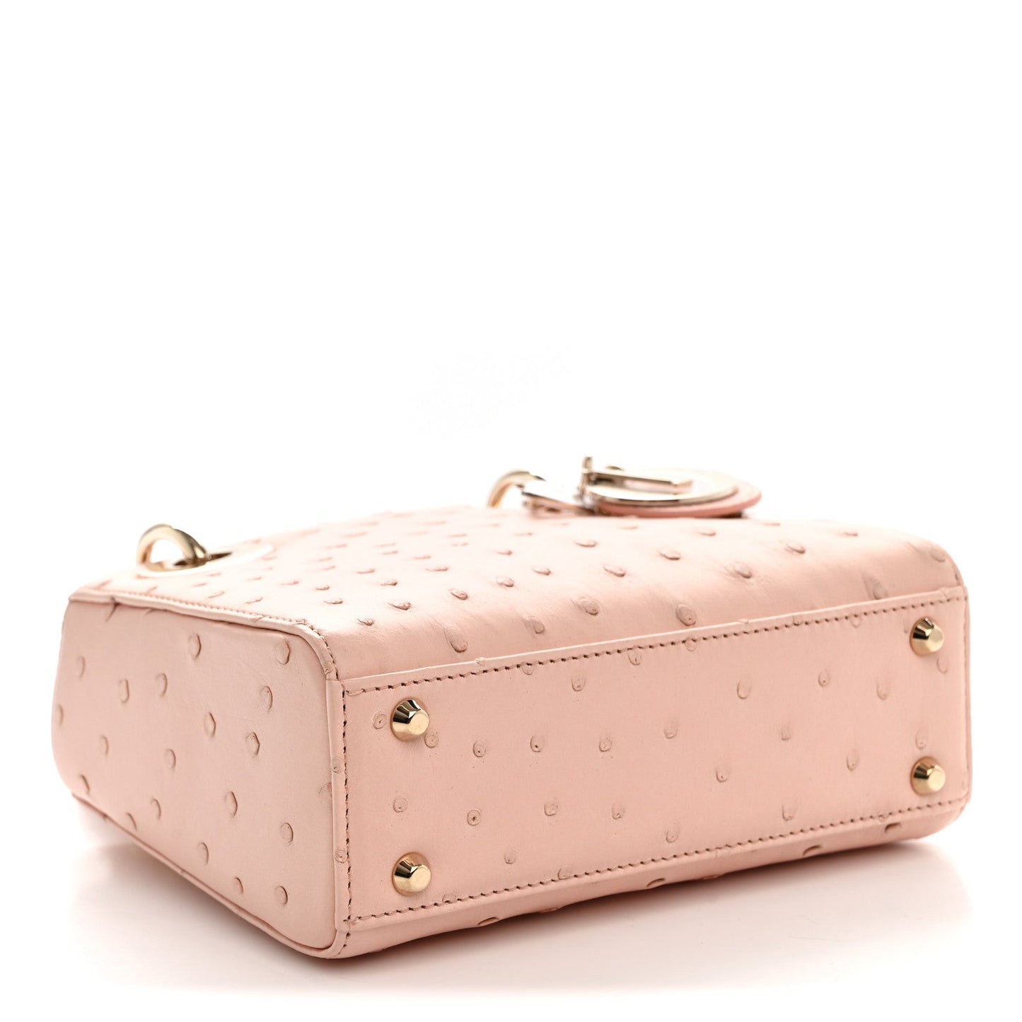 Ostrich Mini Lady Dior Light Pink