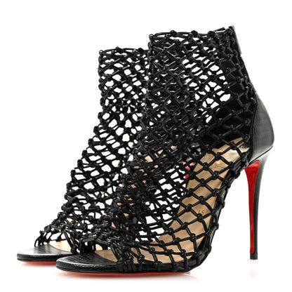 Nappa Lizard Embossed Corfou 100 Heel Sandals 36 Black