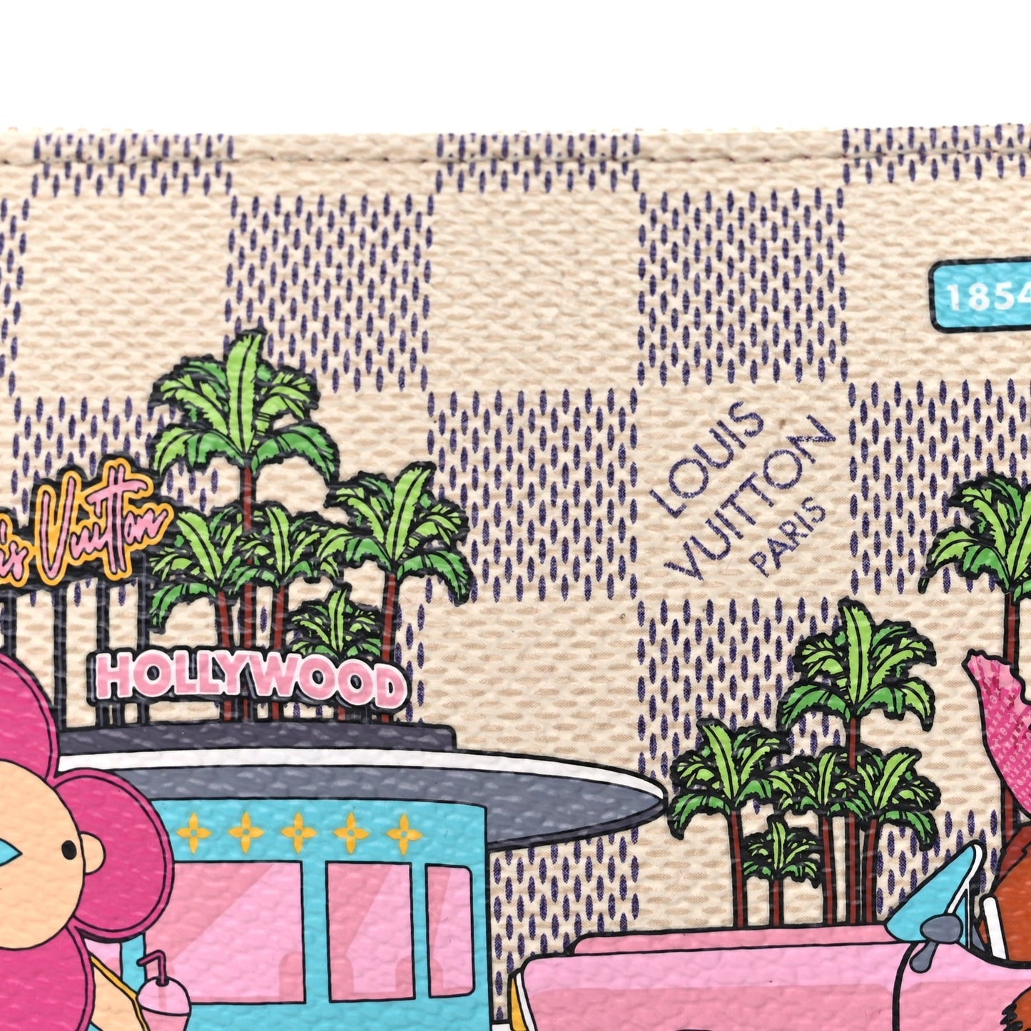 Damier Azur 2021 Christmas Animation Hollywood Mini Pochette Accessories  Fuchsia
