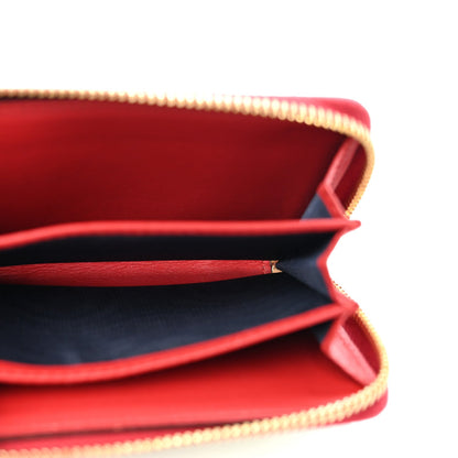 GG Supreme Monogram Blooms Zip Around Card Case Wallet Beige Blue Navy Hibiscus Red Beige Blue Navy Hibiscus Red