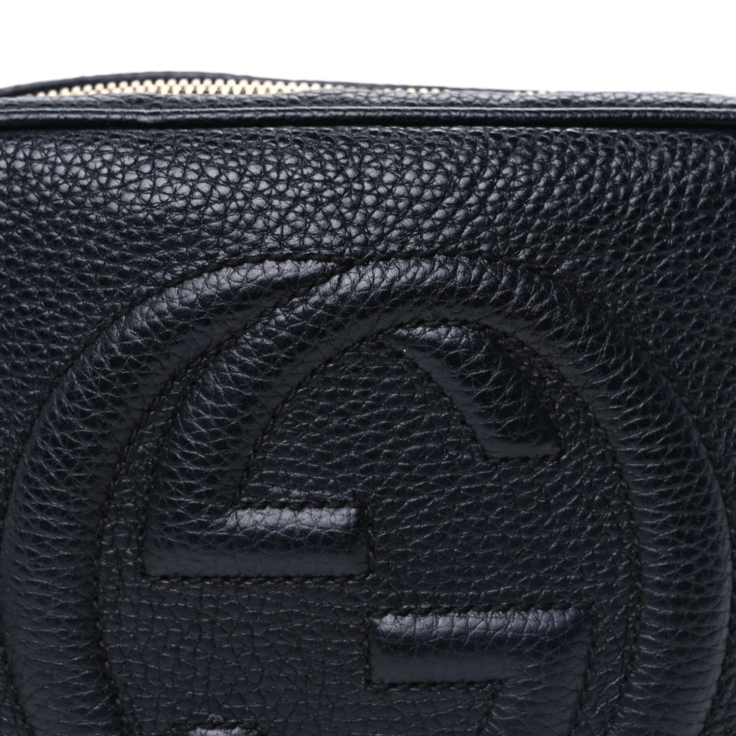 Pebbled Calfskin Small Soho Disco Bag Black
