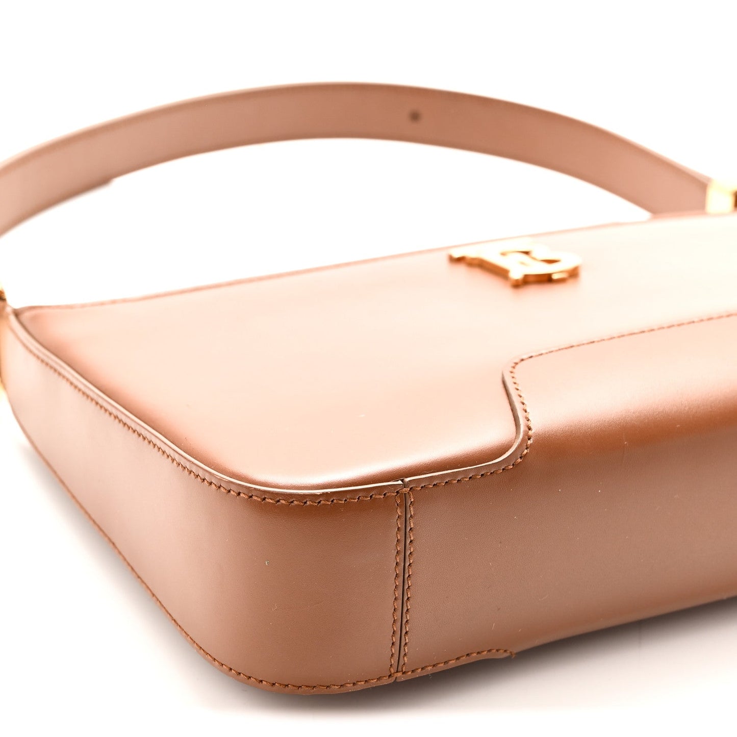 Smooth Calfskin TB Shoulder Bag Warm Tan