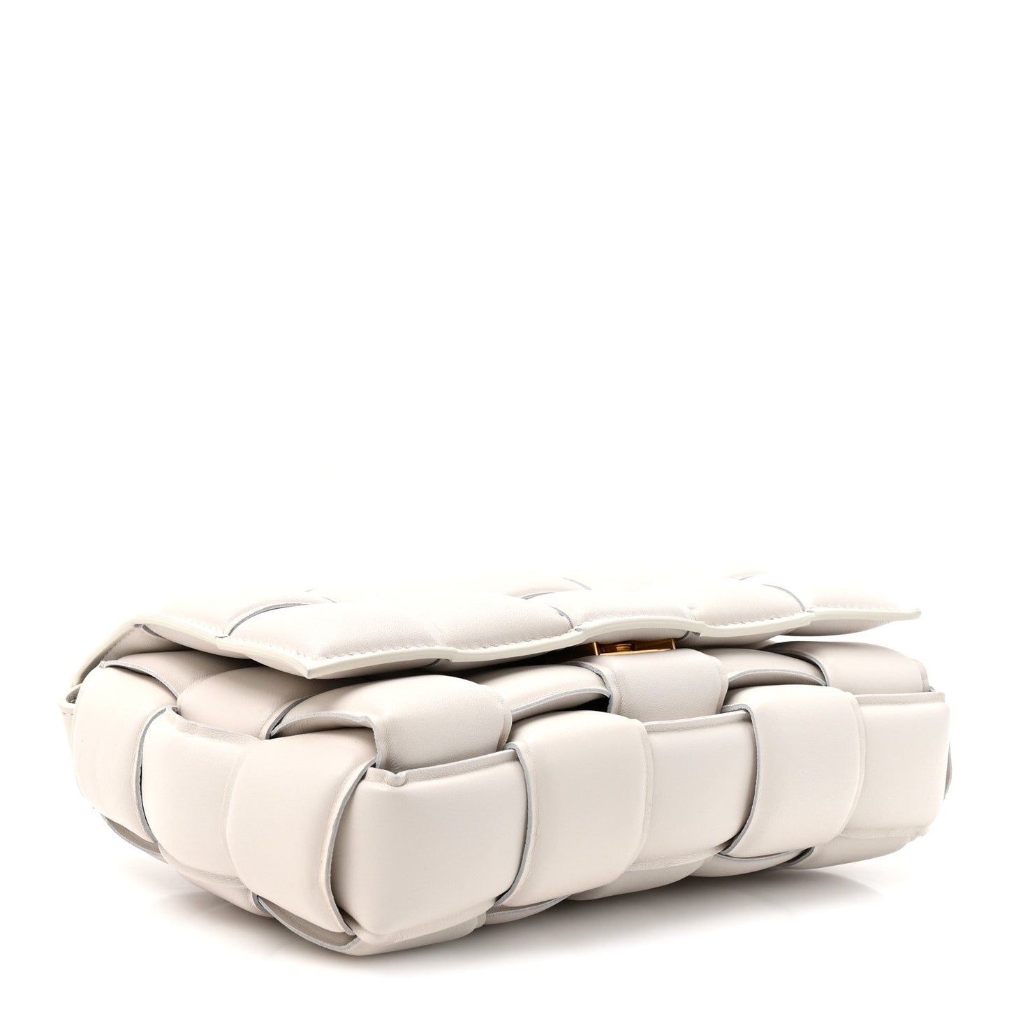 Nappa Maxi Intreccio Padded Cassette Crossbody Bag Chalk