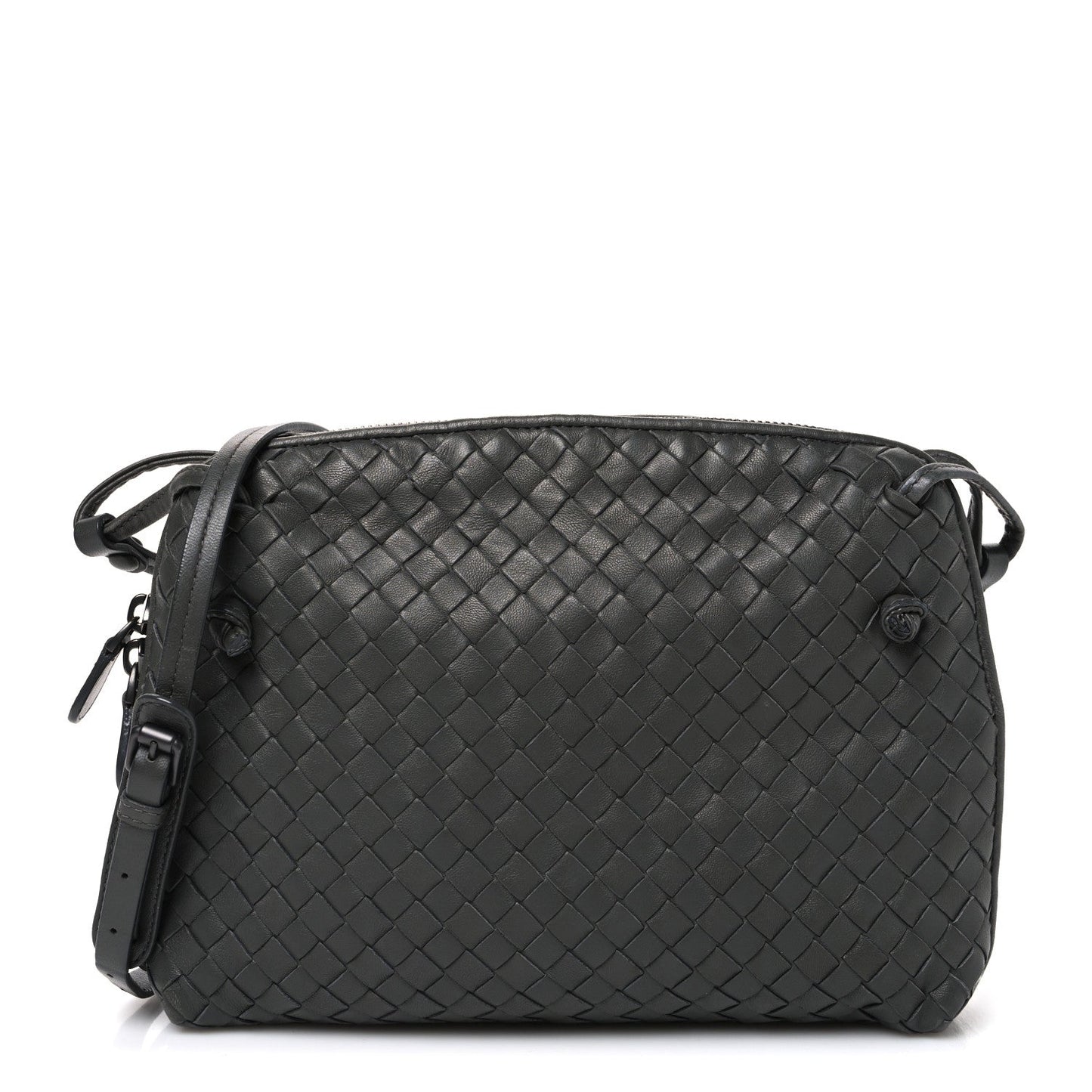 Nappa Intrecciato Nodini Crossbody Messenger New Light Grey